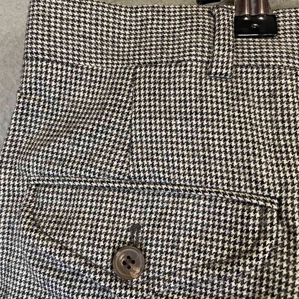 Barry I Bricken Wool Trousers Mens 36x30 Houndstooth Pleated Vintage USA - Picture 7 of 8